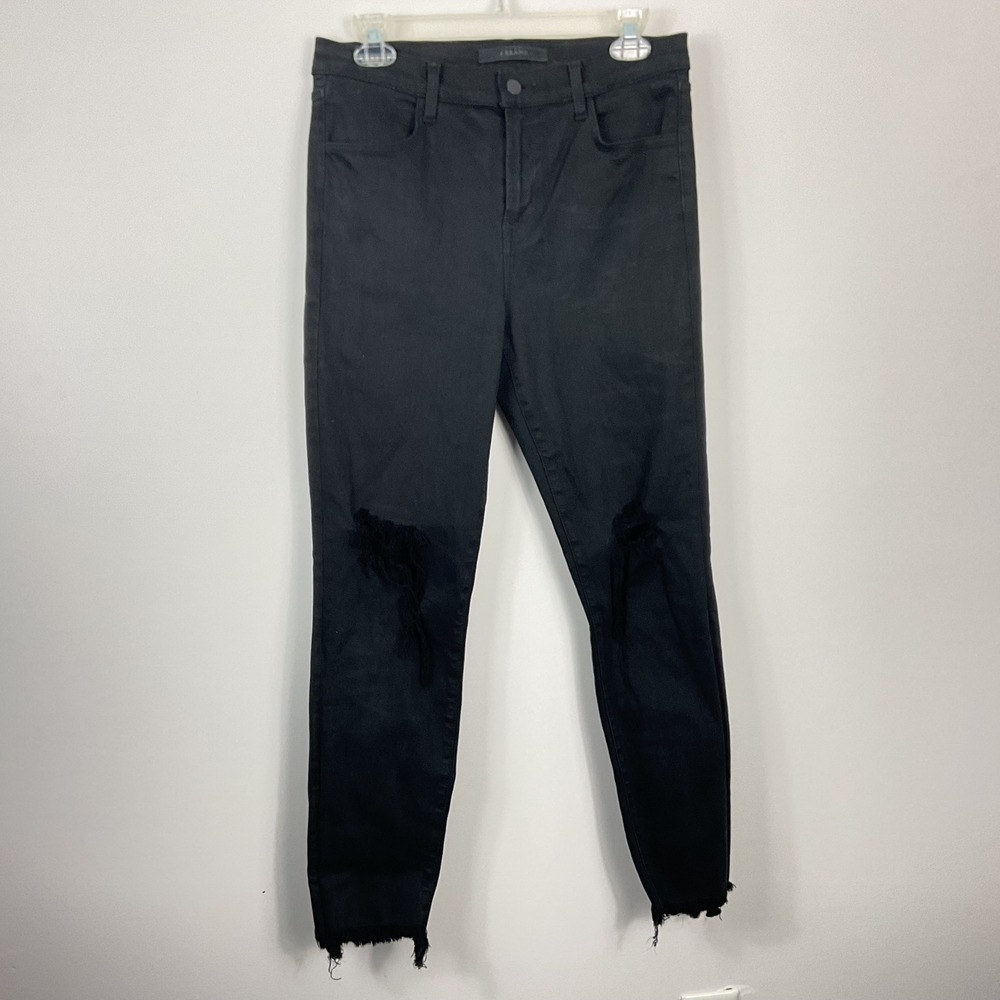J Brand Alana Veneration Destruct Black Skinny‎ Jeans Size 30